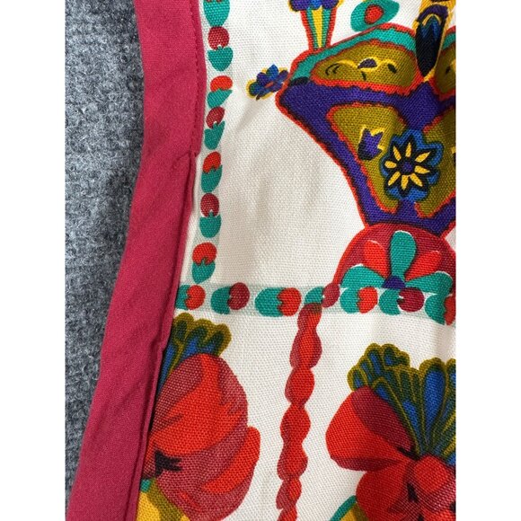 Vintage Handmade Scandinavian Folk Art Curtains 2 Pleated Panels 26"x33" Retro - Picture 5 of 10